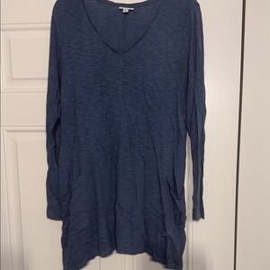 Women's Blue Long Sleeve Top
